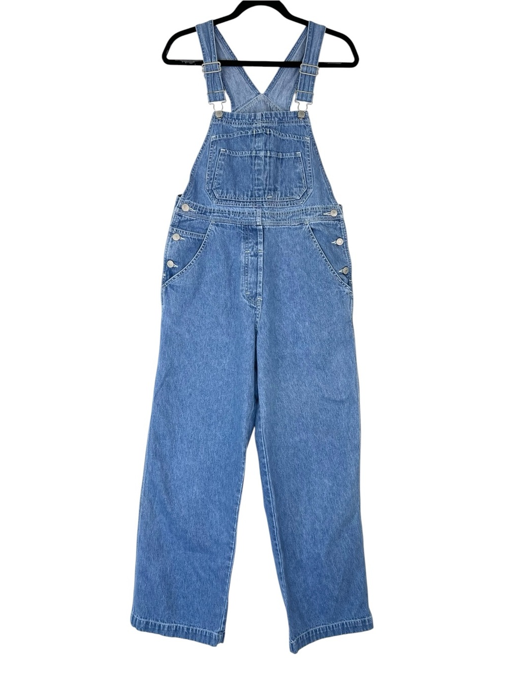 Vintage 90s Denim Overalls Sz S Blue Cotton Jean Bib Carpenter Minimalist Boho